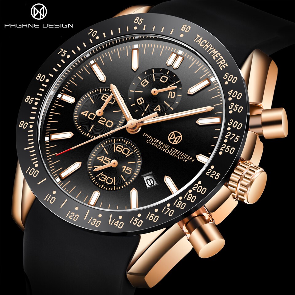PAGANI DESIGN Men Quartz Watches 44MM Top Waterproof Luxury Business Sapphire Stainless Steel