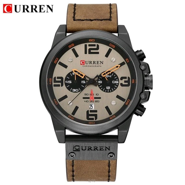 CURREN 8314 Luxury Brand Quartz Men Watch Military Waterproof Leather Strap Sport Mens Watches Fashion Casual Male Clock часы