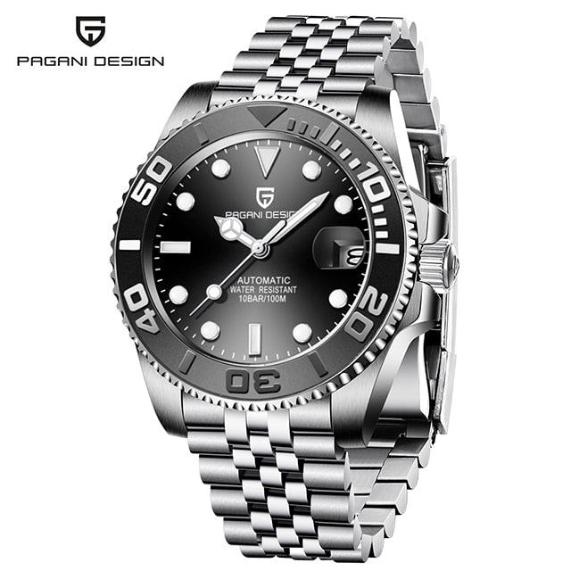 New Sports Men Mechanical Wristwatch Sapphire Luxury Automatic Watch Men Stainless Steel Waterproof Clock