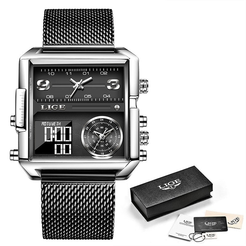 New Digital Watches Men Waterproof Square Wrist Watch Men Quartz Military Sport Watch Relogios Masculinos