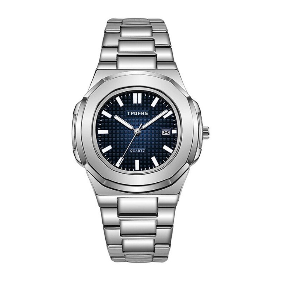 Men With Calendar Luminous Waterproof Steel Band Quartz Watch Nautilus Simple Sports Business Clock Relogio Masculino