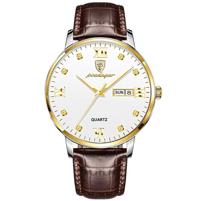 New Men Watches Top Brand Luxury Men Wrist Watch Leather Quartz Watch Sports Waterproof Male Clock Relogio Masculino+Box