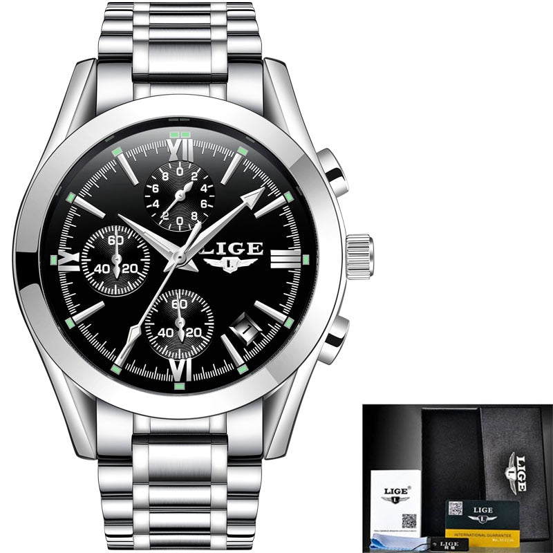 Men Watches Top Brand Luxury Military Quartz Watch Premium Leather Waterproof Sport Chronograph Watch for Men