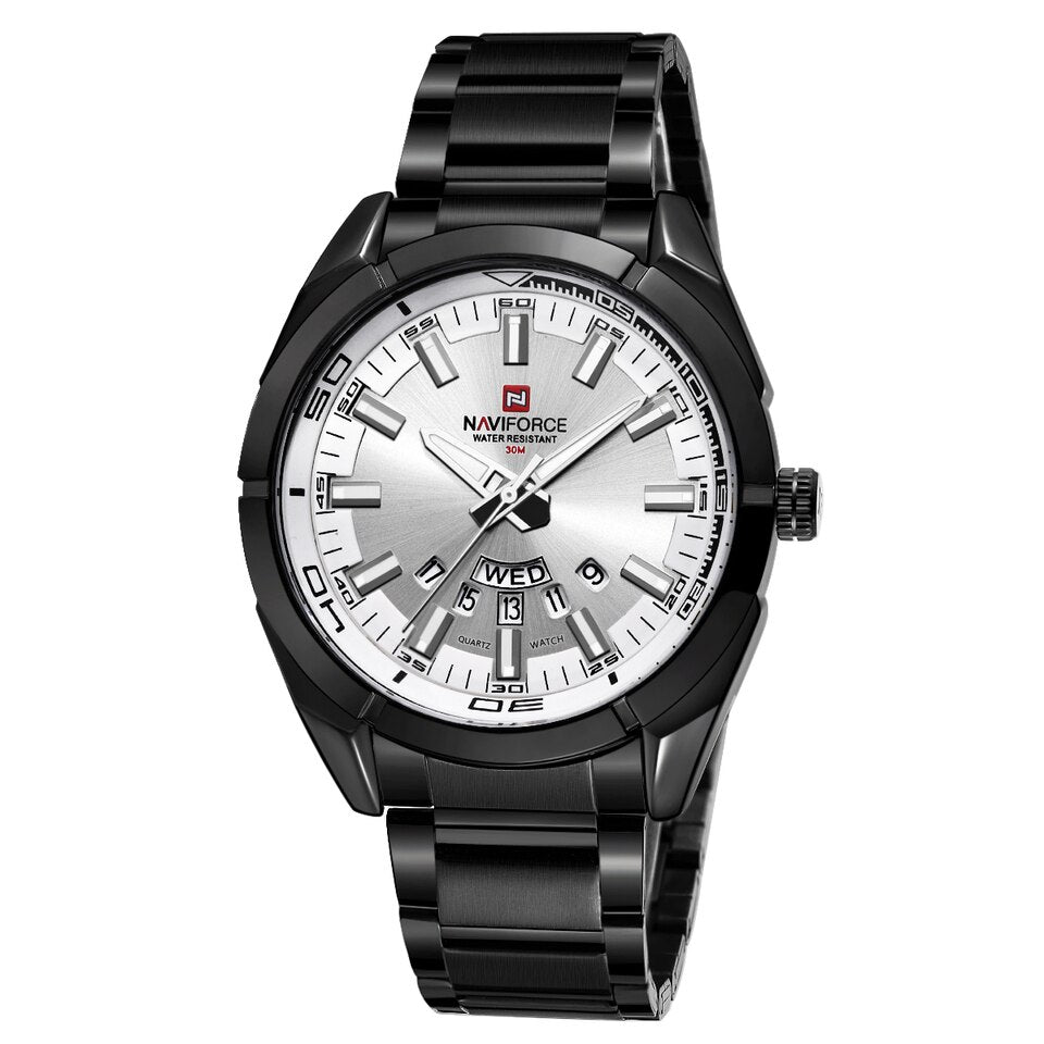 Business Men Quartz Watches 44MM Fashion Stainless Steel 30M Waterproof Date Wrist Chronograph Relogio Masculino