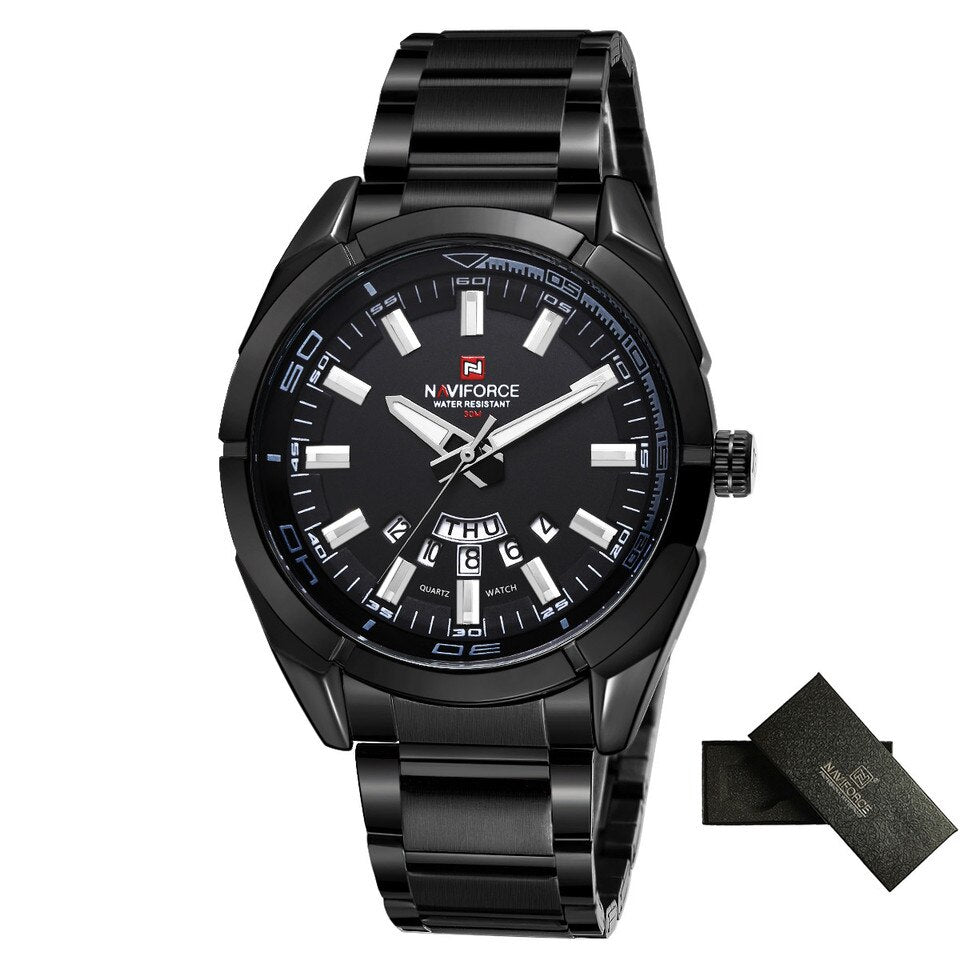 Business Men Quartz Watches 44MM Fashion Stainless Steel 30M Waterproof Date Wrist Chronograph Relogio Masculino