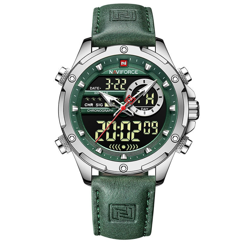 New Watches Men Luxury Brand Military Sport Men’s Wrist Watch Chronograph Quartz Waterproof Watch Leather Male Clock