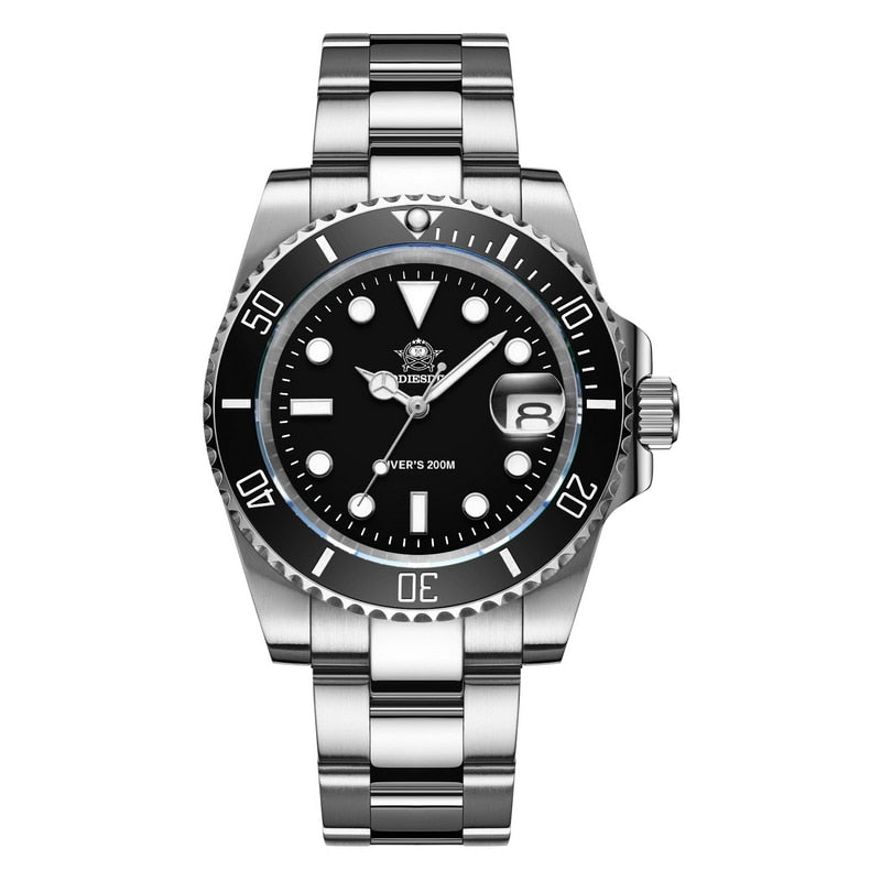 New Fashion Watch Stainless Steel Diver Watch 200M C3Super Luminous Sport Stainless Steel Watch