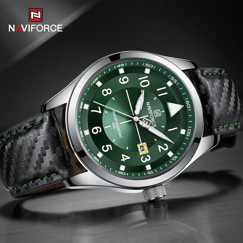 New Men Quartz Watches NAVIFORCE Business Luminous Waterproof Clock Leather Strap Wristwatches for Men Relogio Masculino