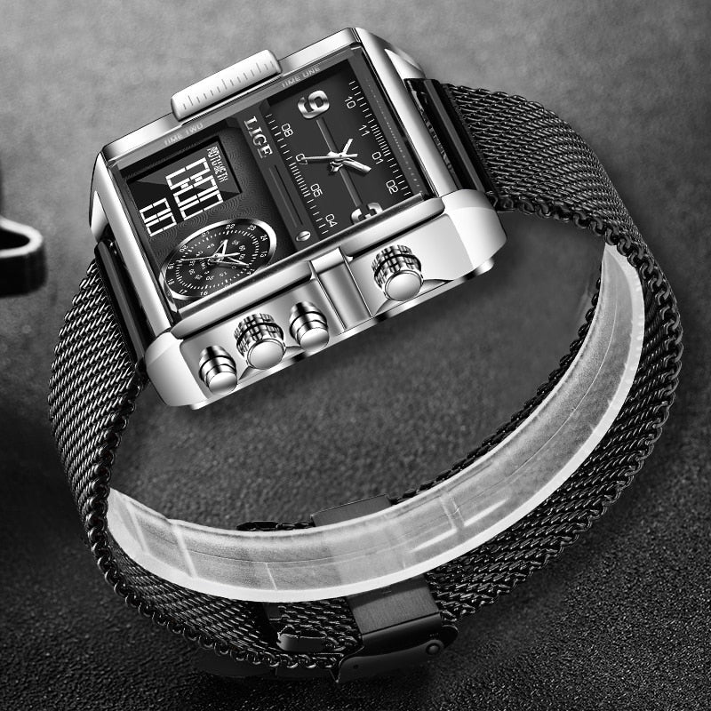 New Digital Watches Men Waterproof Square Wrist Watch Men Quartz Military Sport Watch Relogios Masculinos