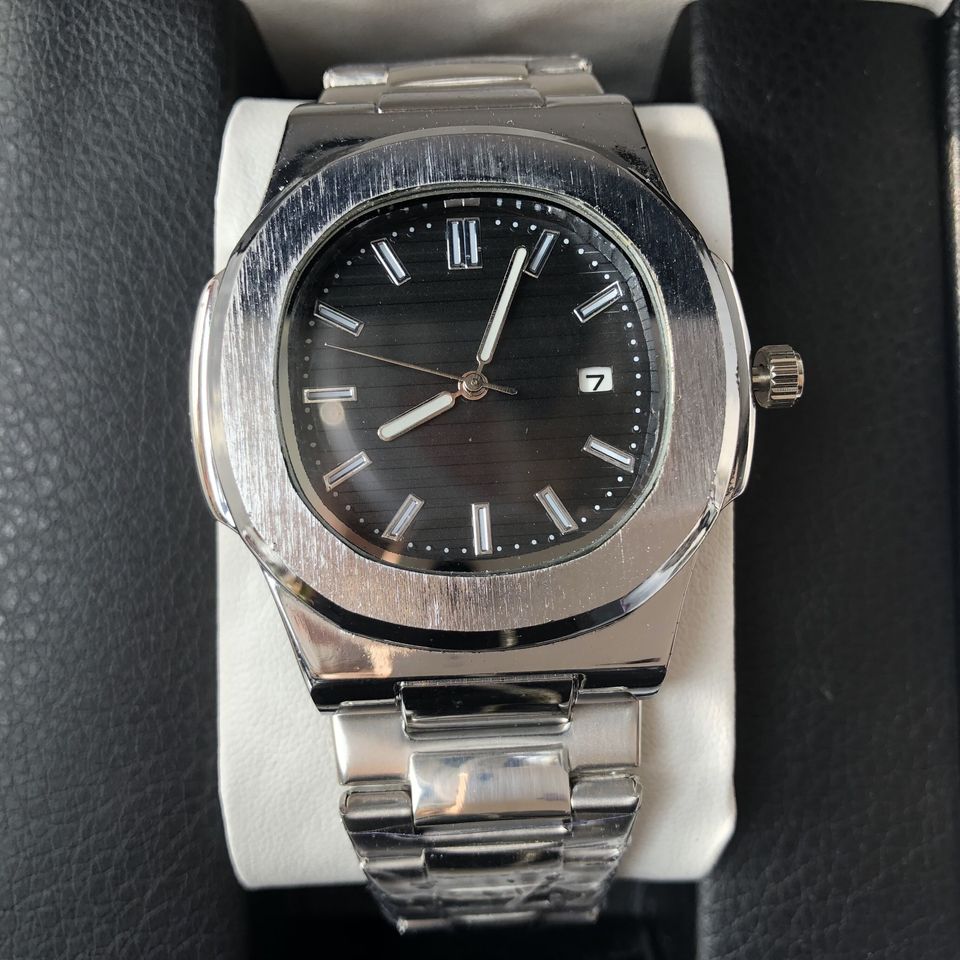 Men With Calendar Luminous Waterproof Steel Band Quartz Watch Nautilus Simple Sports Business Clock Relogio Masculino