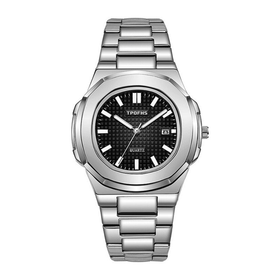 Men With Calendar Luminous Waterproof Steel Band Quartz Watch Nautilus Simple Sports Business Clock Relogio Masculino