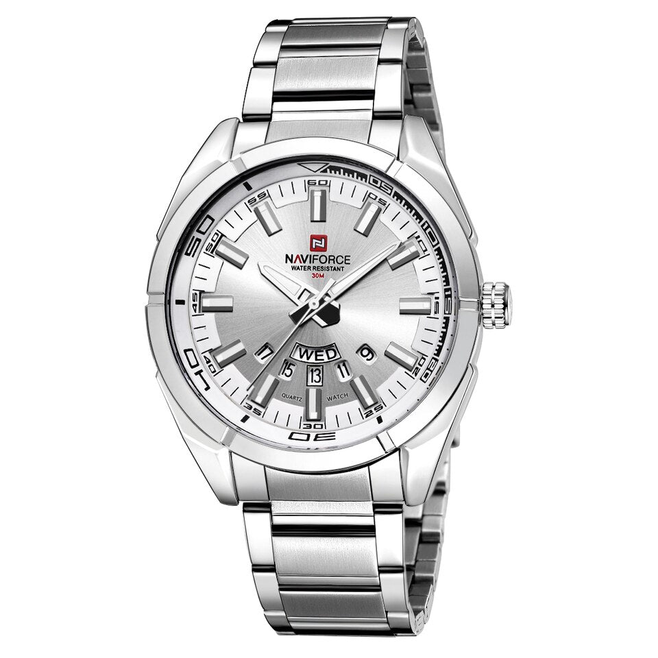 Business Men Quartz Watches 44MM Fashion Stainless Steel 30M Waterproof Date Wrist Chronograph Relogio Masculino
