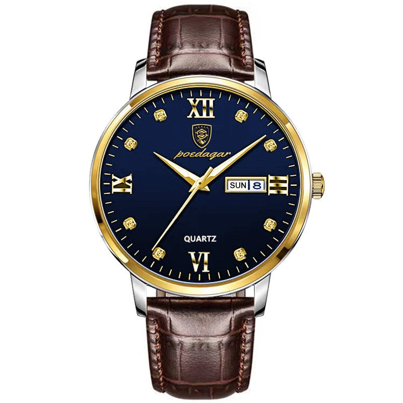 New Men Watches Top Brand Luxury Men Wrist Watch Leather Quartz Watch Sports Waterproof Male Clock Relogio Masculino+Box