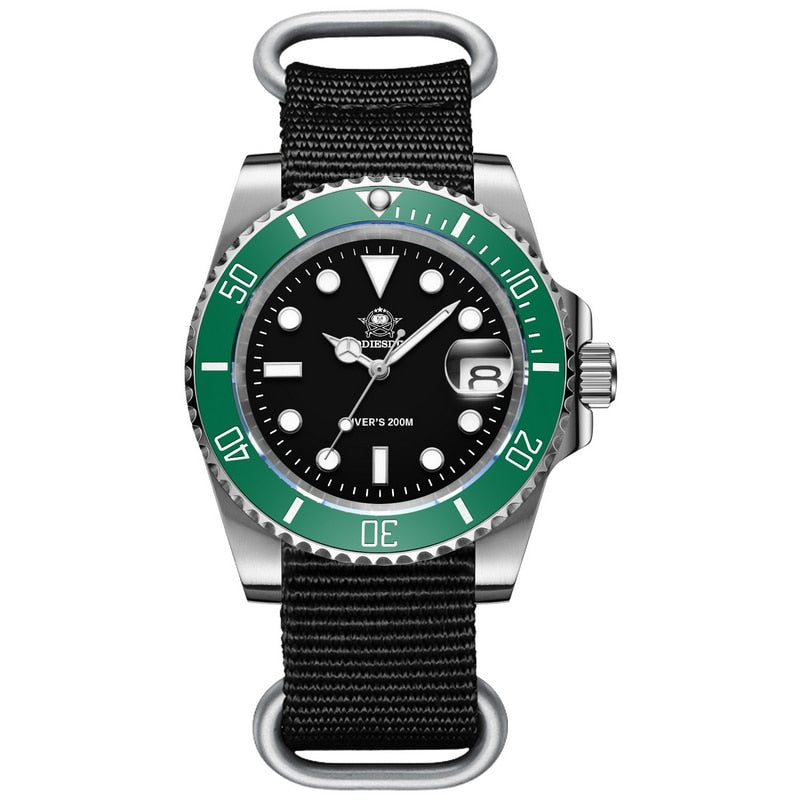 New Fashion Watch Stainless Steel Diver Watch 200M C3Super Luminous Sport Stainless Steel Watch
