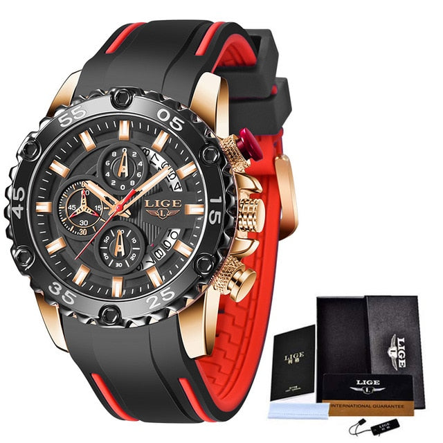 Luminous Men Watch Sport Army Men Watches Waterproof Quartz Clock Man Chronograph  Military WristWatch Rose gold black
