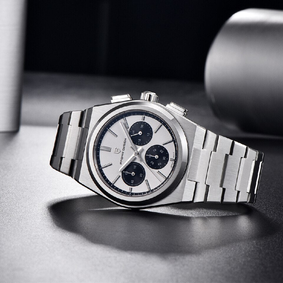 New Classic Men Sport Quartz Watches Sapphire Stainless Steel VK63 Waterproof Clock Relogios Masculinos