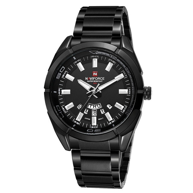 New Men Quartz Watches Full Steel Waterproof Casual Date Sport Military Wrist Watch Relogio Masculino