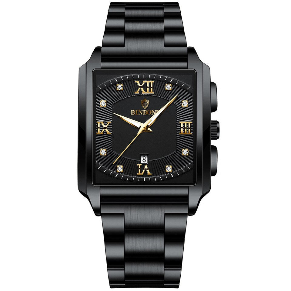 Relogio Masculino Wrist Watches Men Top Brand Luxury Golden Men Watches Gold Big Male Wristwatch Man Square Golden Dial