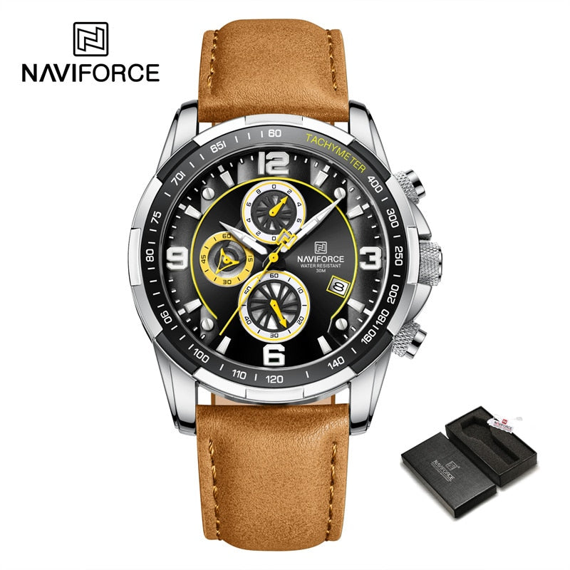 Luxury NAVIFORCE 100% Original Fashion Watch For Men Multifunction Sport Waterproof Man Quartz Wrist Watches Clock