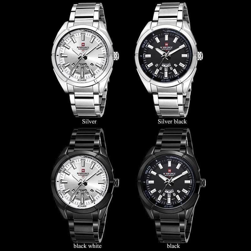 Business Men Quartz Watches 44MM Fashion Stainless Steel 30M Waterproof Date Wrist Chronograph Relogio Masculino