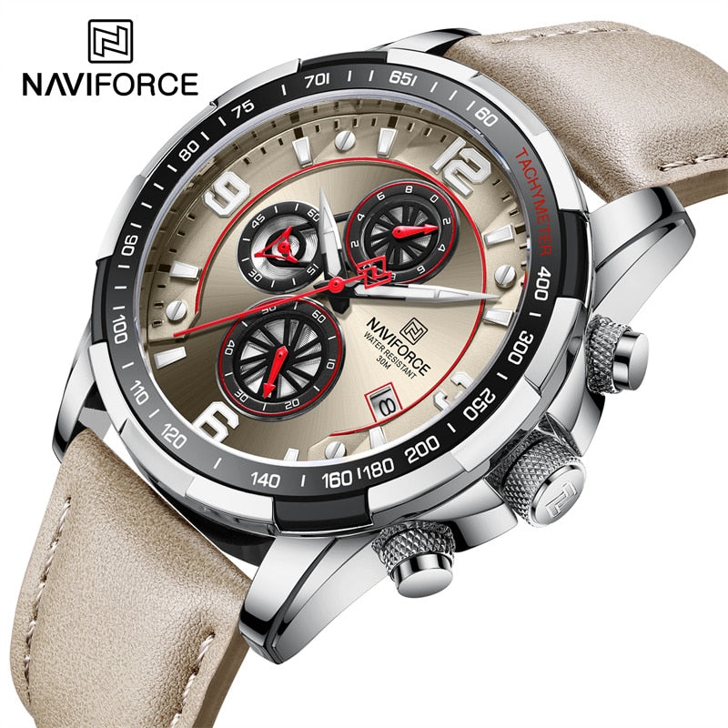 Luxury NAVIFORCE 100% Original Fashion Watch For Men Multifunction Sport Waterproof Man Quartz Wrist Watches Clock