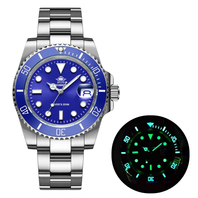 Addies Dive Men High Quality Watch 200m Waterproof Quartz Watch Ceramic Bezel Calendar Display C3 Super Luminous Watches