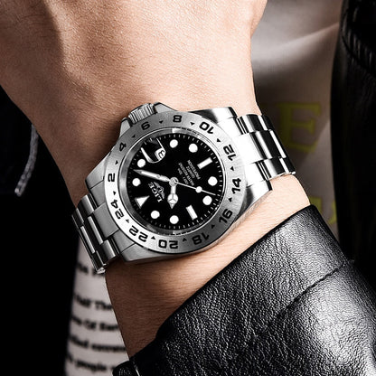 Men Sports Quartz Watches  Stainless Steel Wrist 30M Waterproof Chronograph Luxury Reloj Hombre