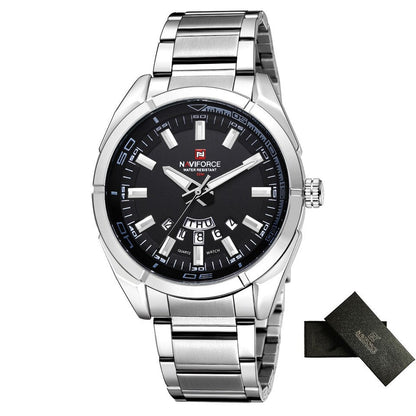 Business Men Quartz Watches 44MM Fashion Stainless Steel 30M Waterproof Date Wrist Chronograph Relogio Masculino