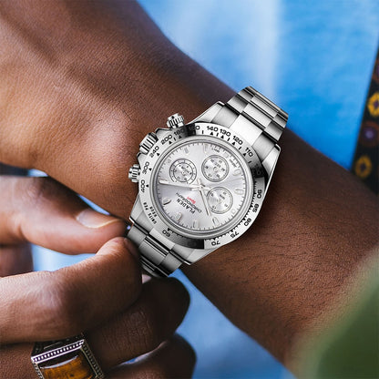 New Watch For Men Luxury Stainless Steel Chronograph Sport Wristwatch Business Luminous Dive male Clock