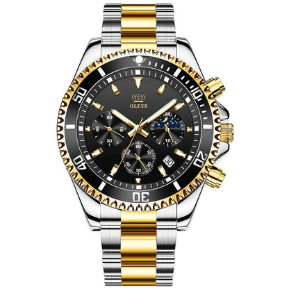 OLEVS Men Watches Fashion Waterproof Quartz Wrist Watch Men Top Brand Luxury Stainless Steel Strap Sport Date Clock Male