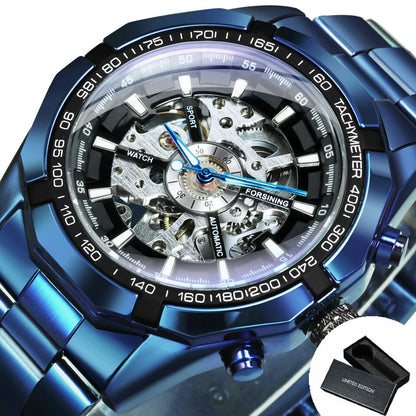 New Men Skeleton Mechanical Watch Automatic Winner Gold Skeleton Vintage Men Watches Top Brand Luxury