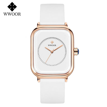 Luxury Brand Watches For Women Fashion Square Purple Ladies Quartz Wristwatch Waterproof Silicone Band Relogio Feminino