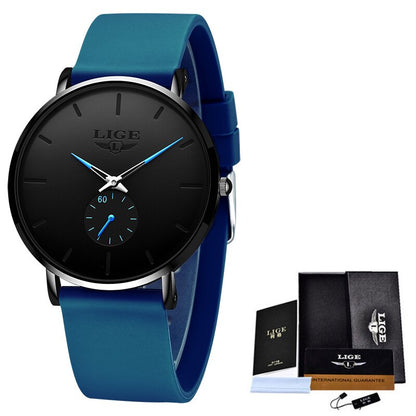 LIGE New Silicone Watches Mens Casual Fashion Sport Waterproof Clock Top Brand Luxury Quartz Men Watch