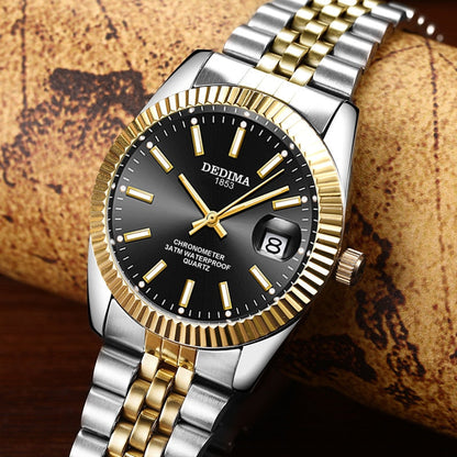 Mens Top Brand Luxury Fashion Gold Watches Men Business Stainless Steel Luminous Quartz Watch Relogio Masculino Reloj Hombre