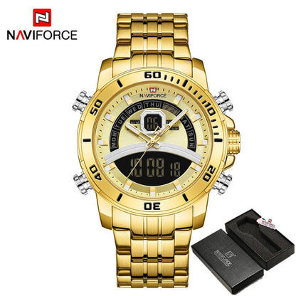 Luxury Watches For Men Fashion Business Digital Wristwatch Military Sport Quartz Man Watch Steel Band Waterproof Clock
