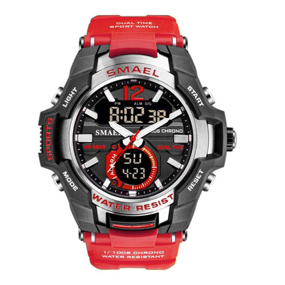 SMAEL Dual Time Army Sport Watch for Men Luminous Waterproof Quart Digital Wristwatch Alarm Clock LED Backlight Calendar 1805