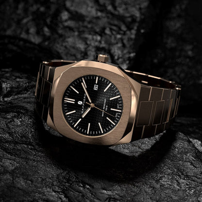 Men Watch 100M Waterproof Stainless Steel Quartz Movement Casual Business Style Wristwatch Luxury Elegant