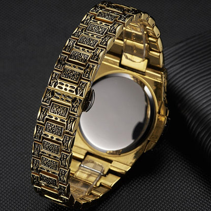 Retro Top Luxury Quartz Watch Men Wristwatch Waterproof Fashion Casual Golden Classic Calendar Waterproof Watch Male Clock