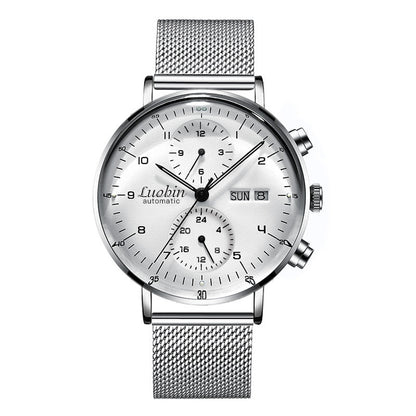 Men Fashion Mechanical Watches Business Automatic Wristwatch Stainless Steel Luminous Designer Clock Reojes De Hombre