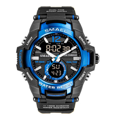 SMAEL Dual Time Army Sport Watch for Men Luminous Waterproof Quart Digital Wristwatch Alarm Clock LED Backlight Calendar 1805