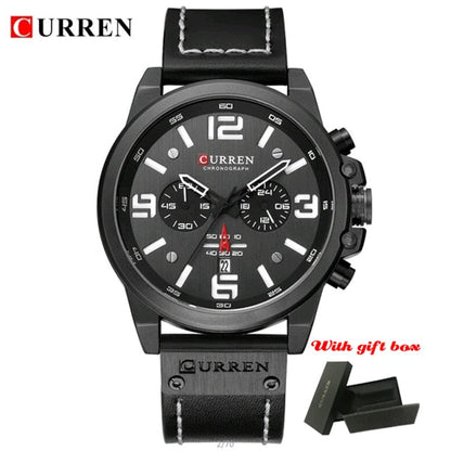 CURREN 8314 Luxury Brand Quartz Men Watch Military Waterproof Leather Strap Sport Mens Watches Fashion Casual Male Clock часы