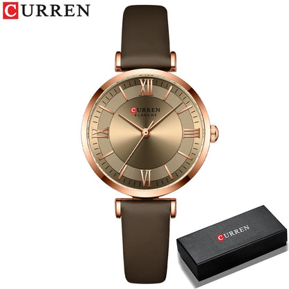 Women Quartz Leather Wristwatches Fashionable Classic Clock Montre femme coffee box