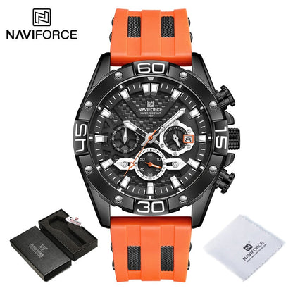 New Luxury Watches for Men Fashion Silicone Strap Military Waterproof Sport Chronograph Quartz WristWatch Clock With Date