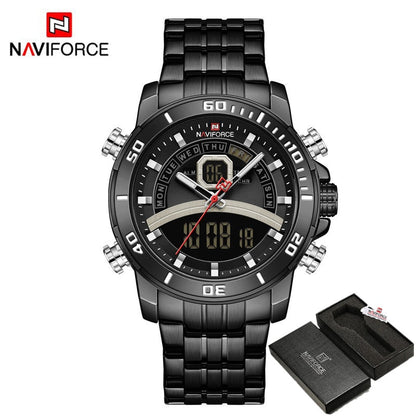 Luxury Watches For Men Fashion Business Digital Wristwatch Military Sport Quartz Man Watch Steel Band Waterproof Clock