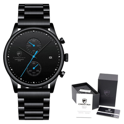 New Men Watches Chronograph Quartz Watch Men Stainless Steel Waterproof Sports Clock Watches Business reloj hombre