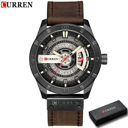 New Men Military Sports Watches Men Quartz Date Clock Man Casual Leather Wrist Watch Relogio Masculino