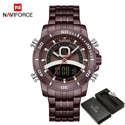 Luxury Watches For Men Fashion Business Digital Wristwatch Military Sport Quartz Man Watch Steel Band Waterproof Clock