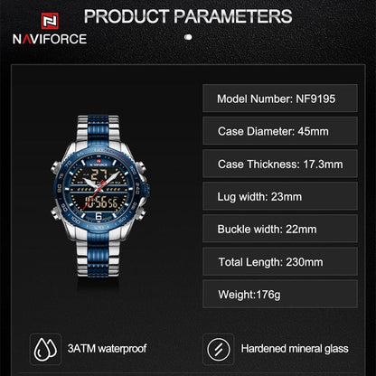 Digital Sport Watch For Men Steel Waterproof Chronograph Clock Fashion Luminous Quartz Wrist watches