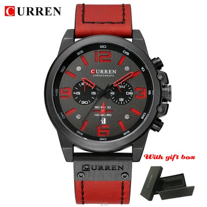 CURREN 8314 Luxury Brand Quartz Men Watch Military Waterproof Leather Strap Sport Mens Watches Fashion Casual Male Clock часы