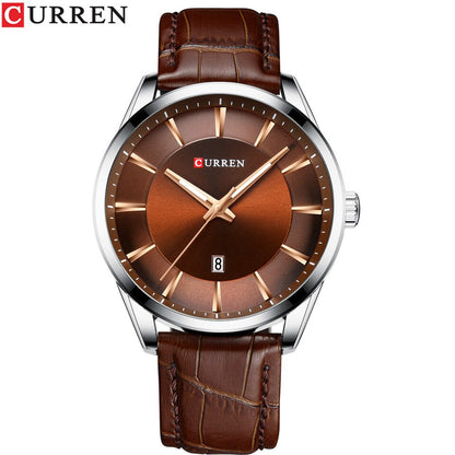 Quartz Watches for Men Leather Strap Male Wristwatches Top Luxury Brand Business Men Clock  45 mm Reloj Hombres brown watch